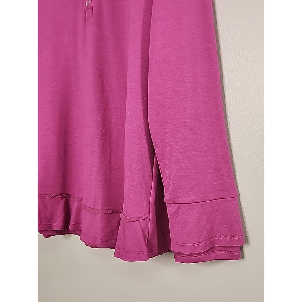 Soft Surroundings Womens XL Purple Henley Oversized Minimal Comfort Minimal Cozy - Picture 5 of 9